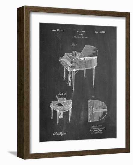 Wurlitzer Butterfly Model 235 Piano Patent-Cole Borders-Framed Art Print