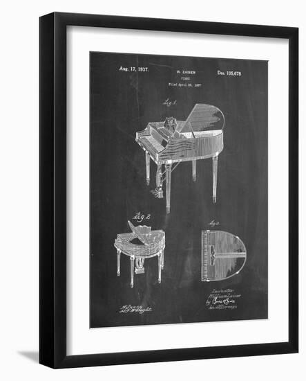Wurlitzer Butterfly Model 235 Piano Patent-Cole Borders-Framed Art Print