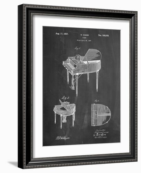 Wurlitzer Butterfly Model 235 Piano Patent-Cole Borders-Framed Art Print