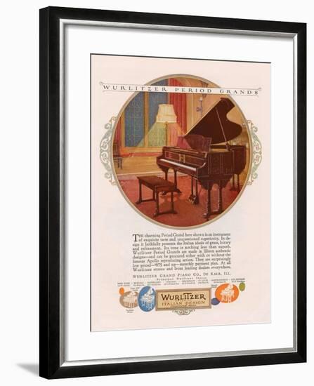 Wurlitzer, Magazine Advertisement, USA, 1920-null-Framed Giclee Print