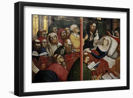 Wurzach Altarpiece, 1437. the Death of the Virgin by Hans Multscher (1400-1467)-Hans Multscher-Framed Giclee Print