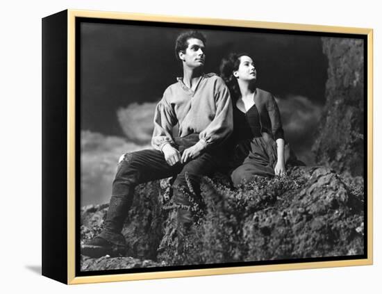 Wuthering Heights, Laurence Olivier, Merle Oberon, 1939-null-Framed Stretched Canvas