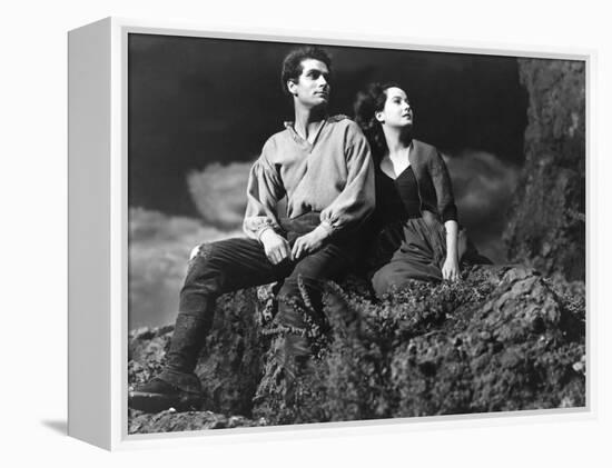 Wuthering Heights, Laurence Olivier, Merle Oberon, 1939-null-Framed Stretched Canvas