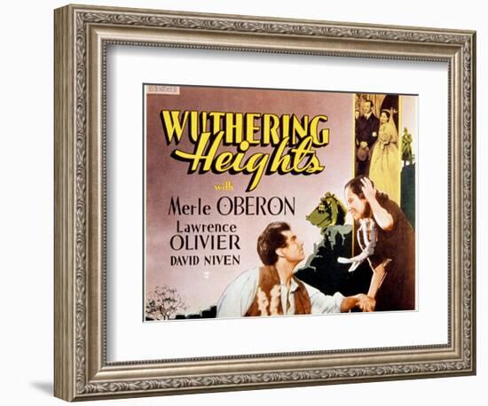 Wuthering Heights, Laurence Olivier, Merle Oberon, 1939-null-Framed Premium Giclee Print