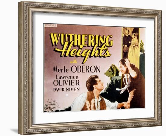Wuthering Heights, Laurence Olivier, Merle Oberon, 1939-null-Framed Art Print