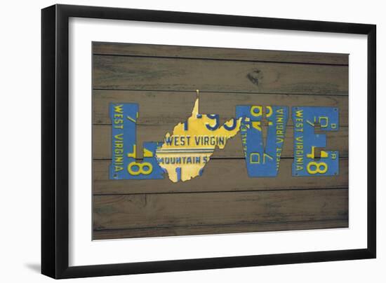 WV State Love-Design Turnpike-Framed Giclee Print