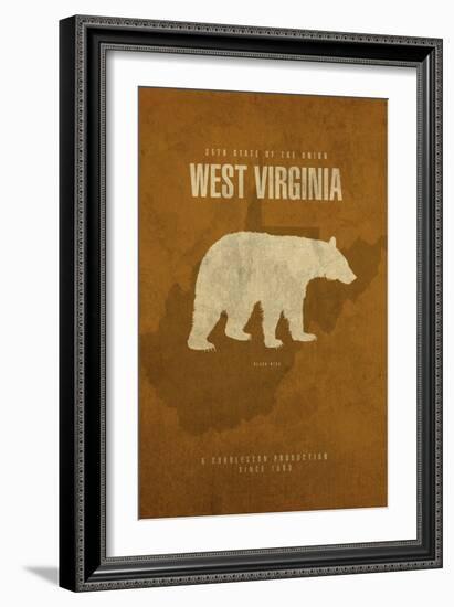 WV State Minimalist Posters-Red Atlas Designs-Framed Giclee Print