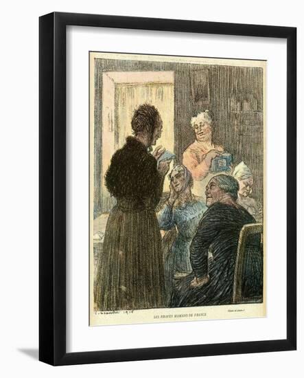 WW1 Cartoon, French Mums-C Leandre-Framed Art Print