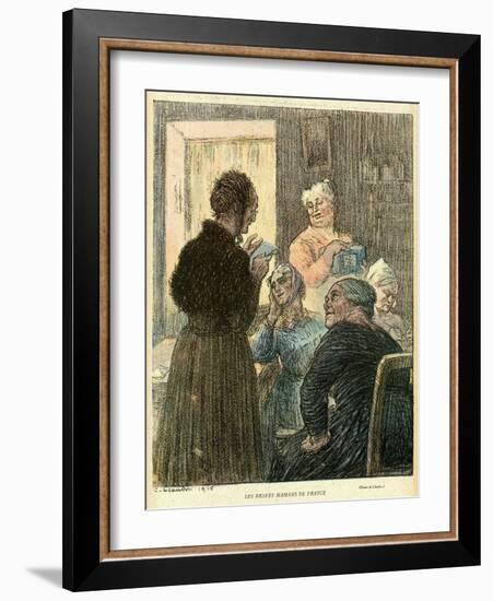 WW1 Cartoon, French Mums-C Leandre-Framed Art Print