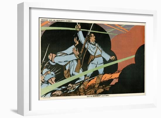WW1 Cartoon, Giving Blood-Paul Iribe-Framed Art Print