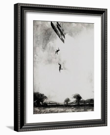 WW1 - Lieutenant Warneford Crashes While Testing Plane, 1915-E. Hudgson-Framed Art Print