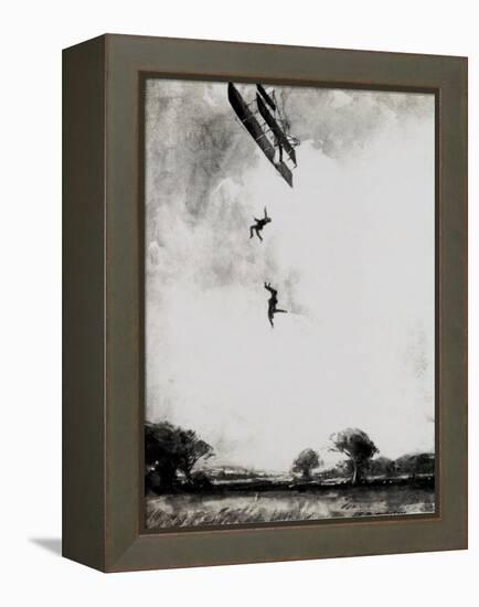 WW1 - Lieutenant Warneford Crashes While Testing Plane, 1915-E. Hudgson-Framed Stretched Canvas