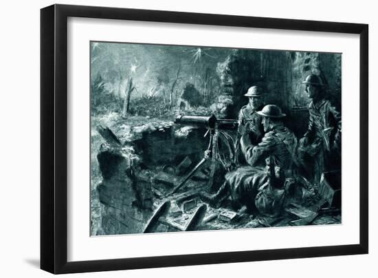 WW1 - Machine Gunners in Action-Joseph Gray-Framed Art Print