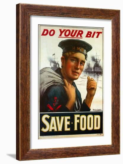 WW1 Poster Urging You to "Do Your Bit - Save Food" 1917-Maurice Randall-Framed Giclee Print