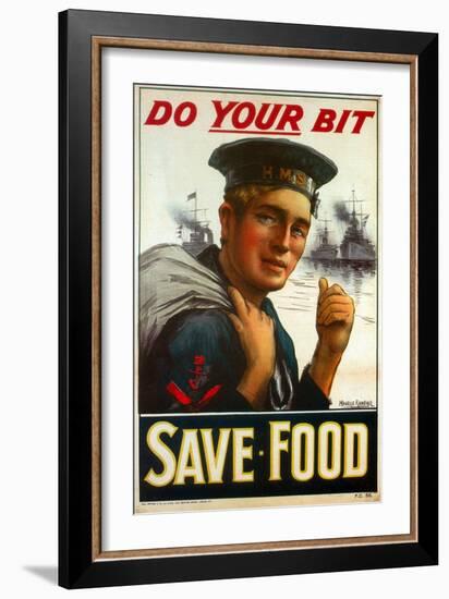 WW1 Poster Urging You to "Do Your Bit - Save Food" 1917-Maurice Randall-Framed Giclee Print