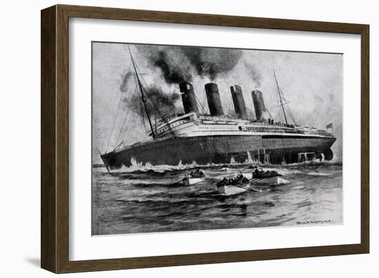 WW1 - Sinking of 'Lusitania', May 7th, 1915-Charles J. De Lacy-Framed Art Print
