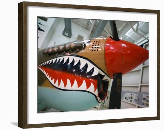 WW2 Era P-40 Tiger Shark Fighter Plane, Palm Springs Air Museum, Palm Springs, California, USA-Walter Bibikow-Framed Photographic Print