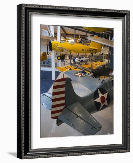 WW2 Naval Aviation and F4F Fighter, National Naval Aviation Museum, Pensacola, Florida, USA-Walter Bibikow-Framed Photographic Print