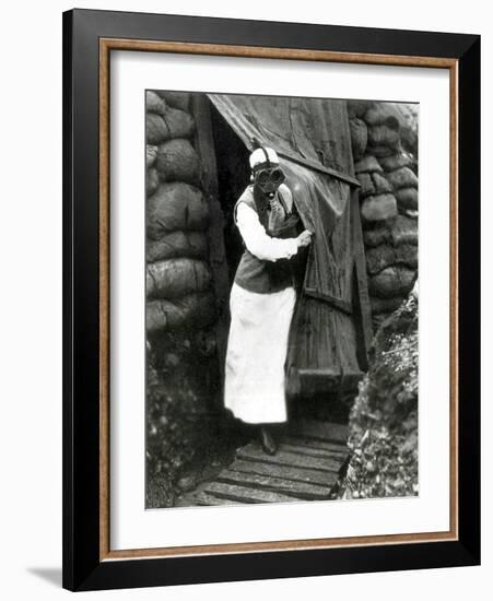 WWI, AEF Army Nurse Wearing Gas Mask-Science Source-Framed Giclee Print