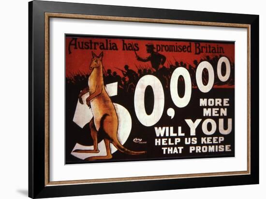 Wwi Australian Recruiting Poster, 1914-18-null-Framed Giclee Print