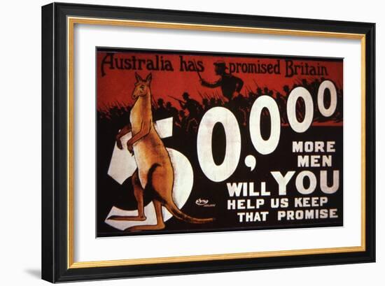 Wwi Australian Recruiting Poster, 1914-18-null-Framed Giclee Print