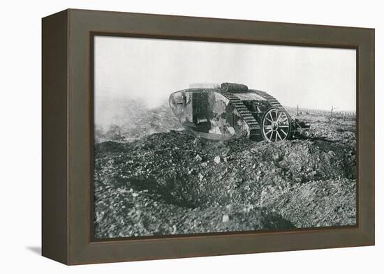 WWI British Tank in Action on the Western Front, 1917-English Photographer-Framed Premier Image Canvas