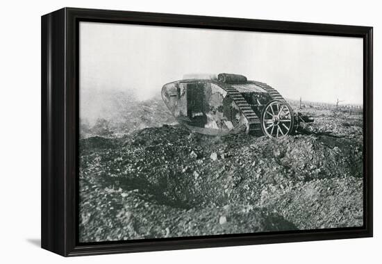 WWI British Tank in Action on the Western Front, 1917-English Photographer-Framed Premier Image Canvas