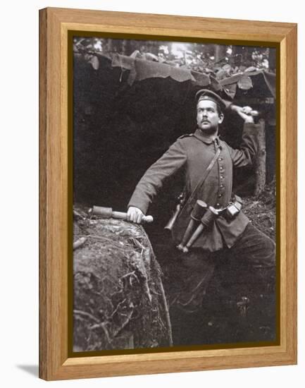 WWI German Grenadier Armed with Stick Grenades, 1915-German photographer-Framed Premier Image Canvas