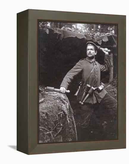 WWI German Grenadier Armed with Stick Grenades, 1915-German photographer-Framed Premier Image Canvas
