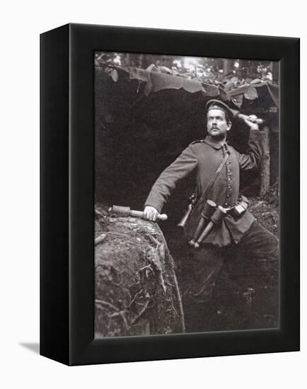 WWI German Grenadier Armed with Stick Grenades, 1915-German photographer-Framed Premier Image Canvas