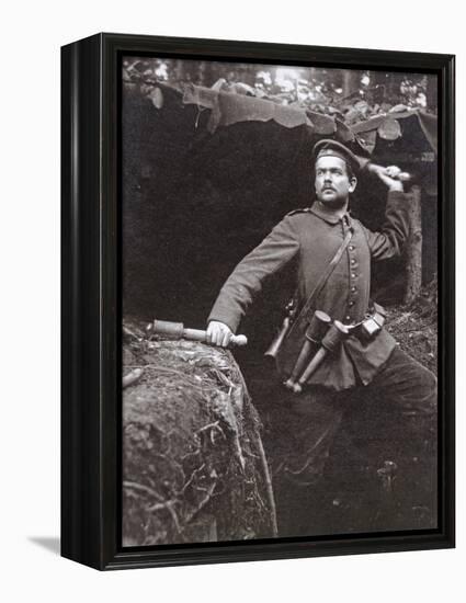 WWI German Grenadier Armed with Stick Grenades, 1915-German photographer-Framed Premier Image Canvas