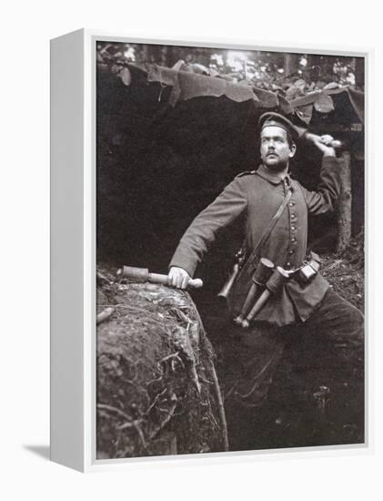 WWI German Grenadier Armed with Stick Grenades, 1915-German photographer-Framed Premier Image Canvas