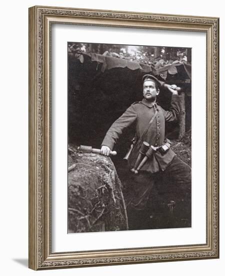 WWI German Grenadier Armed with Stick Grenades, 1915-German photographer-Framed Photographic Print