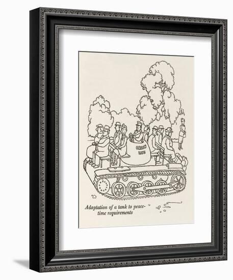 WWII Adaption: Tank-Bus-William Heath Robinson-Framed Art Print