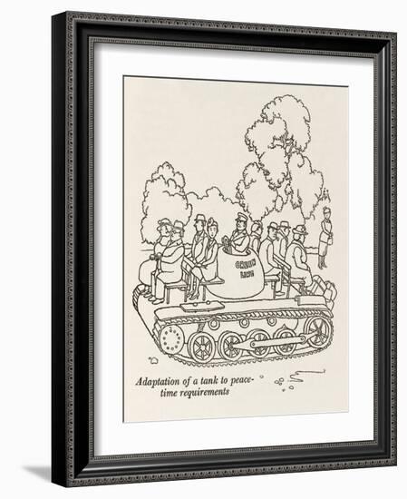 WWII Adaption: Tank-Bus-William Heath Robinson-Framed Art Print