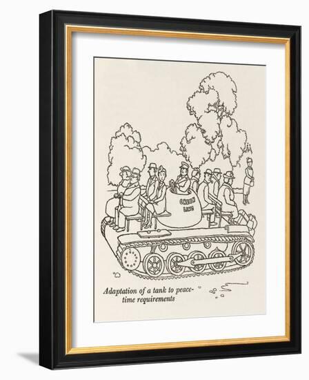 WWII Adaption: Tank-Bus-William Heath Robinson-Framed Art Print