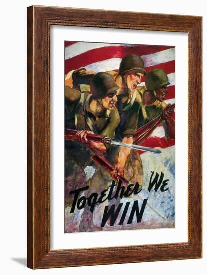 WWII: Biracial Unity Poster-null-Framed Giclee Print