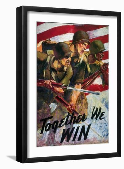 WWII: Biracial Unity Poster-null-Framed Giclee Print