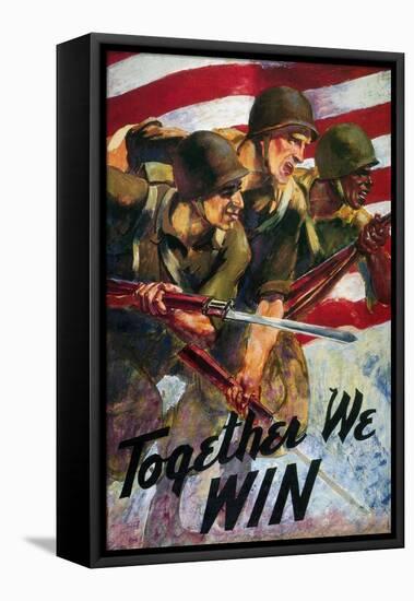 WWII: Biracial Unity Poster-null-Framed Premier Image Canvas