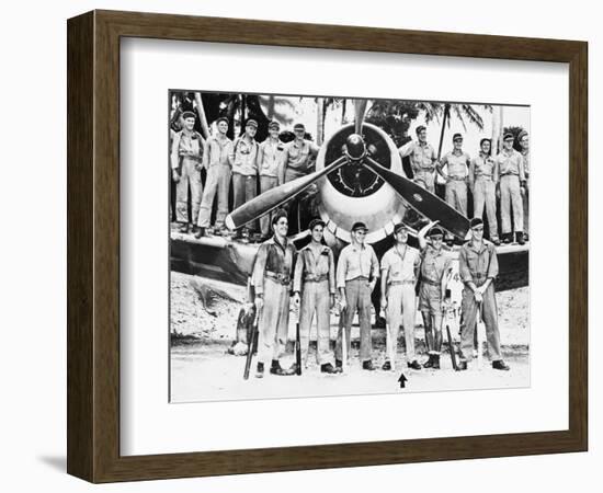 WWII Boyington and Black Sheep Crew 1944-null-Framed Photographic Print