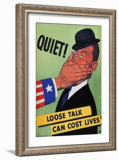 WWII: Careless Talk Poster-null-Framed Giclee Print