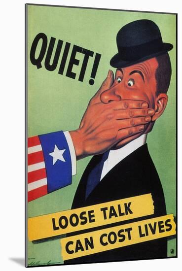 WWII: Careless Talk Poster-null-Mounted Giclee Print