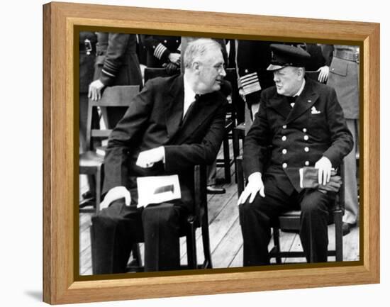 WWII Conference FDR Churchill-null-Framed Premier Image Canvas