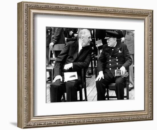 WWII Conference FDR Churchill-null-Framed Photographic Print