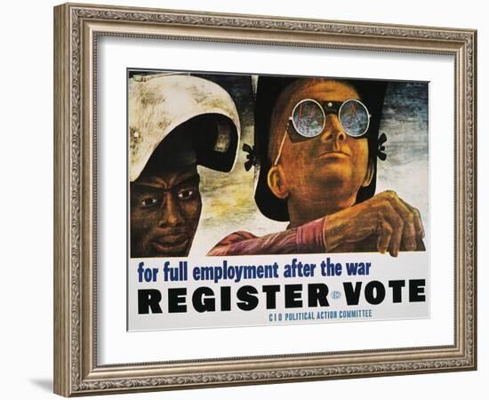 WWII: Employment Poster-Ben Shahn-Framed Giclee Print