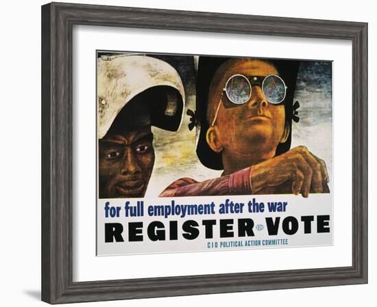 WWII: Employment Poster-Ben Shahn-Framed Giclee Print