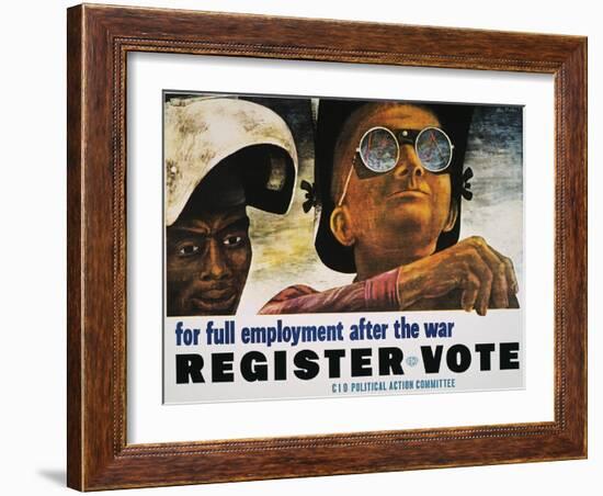 WWII: Employment Poster-Ben Shahn-Framed Giclee Print