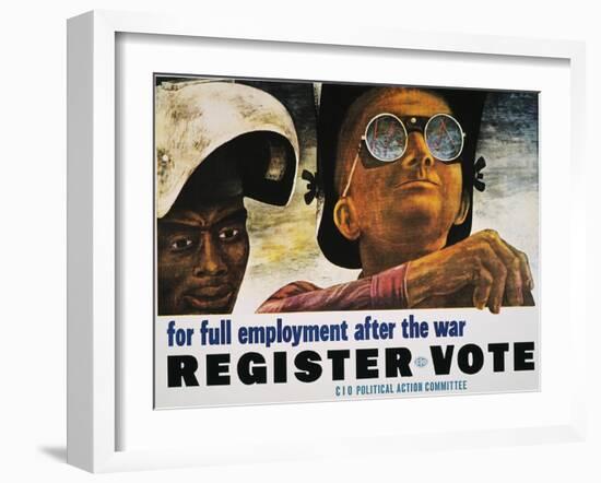 WWII: Employment Poster-Ben Shahn-Framed Giclee Print