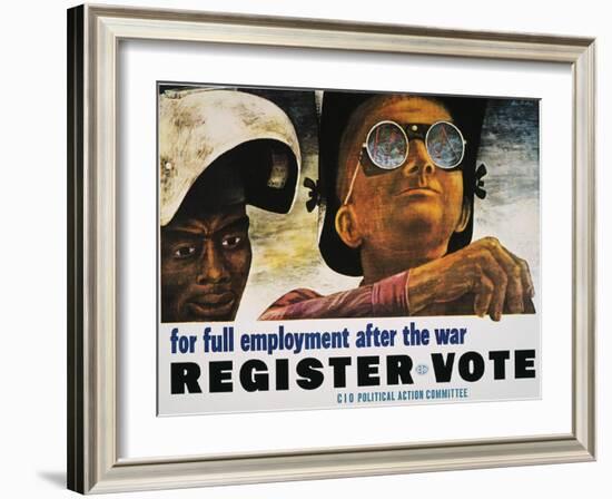 WWII: Employment Poster-Ben Shahn-Framed Giclee Print