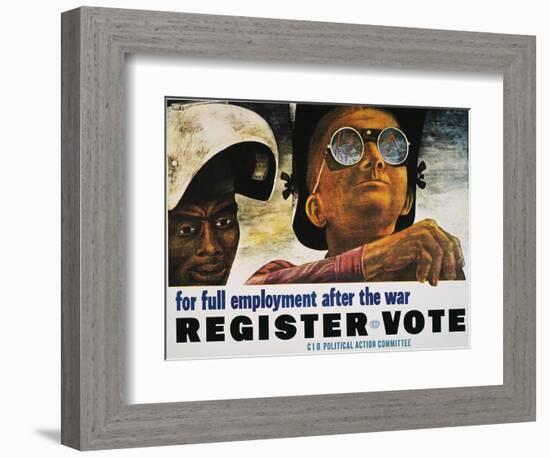 WWII: Employment Poster-Ben Shahn-Framed Premium Giclee Print